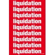 Affiche "liquidation, liquidation ..." rouge