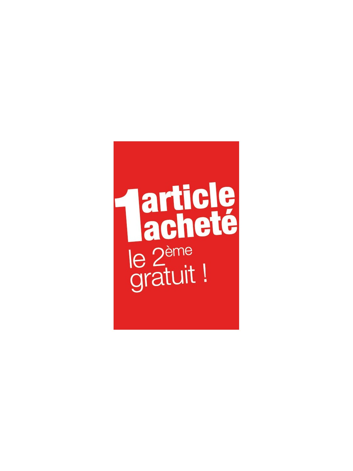 Affiche "deuxième article gratuit" rouge