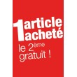 Affiche "deuxième article gratuit" rouge