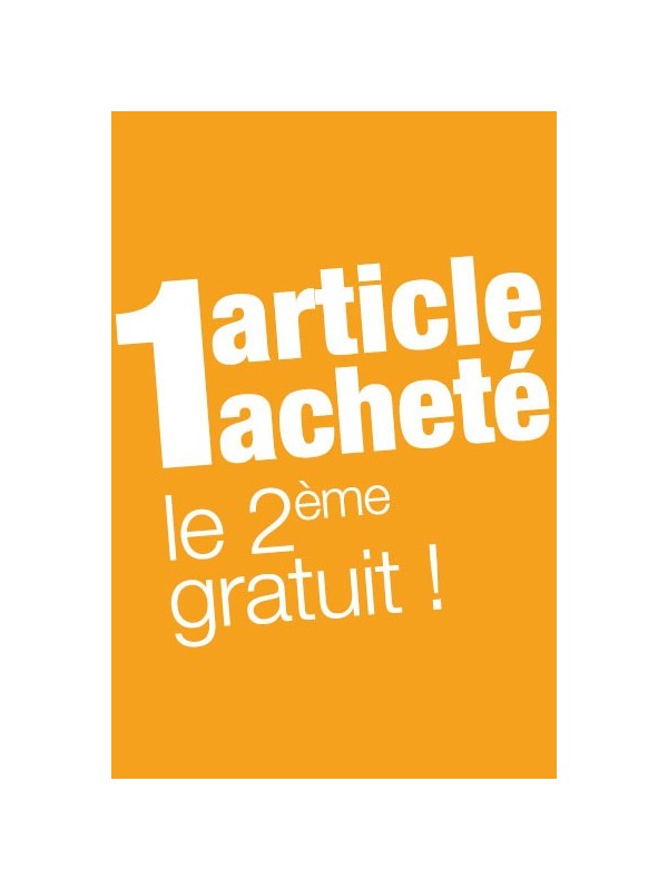 Affiche "deuxième article gratuit" orange