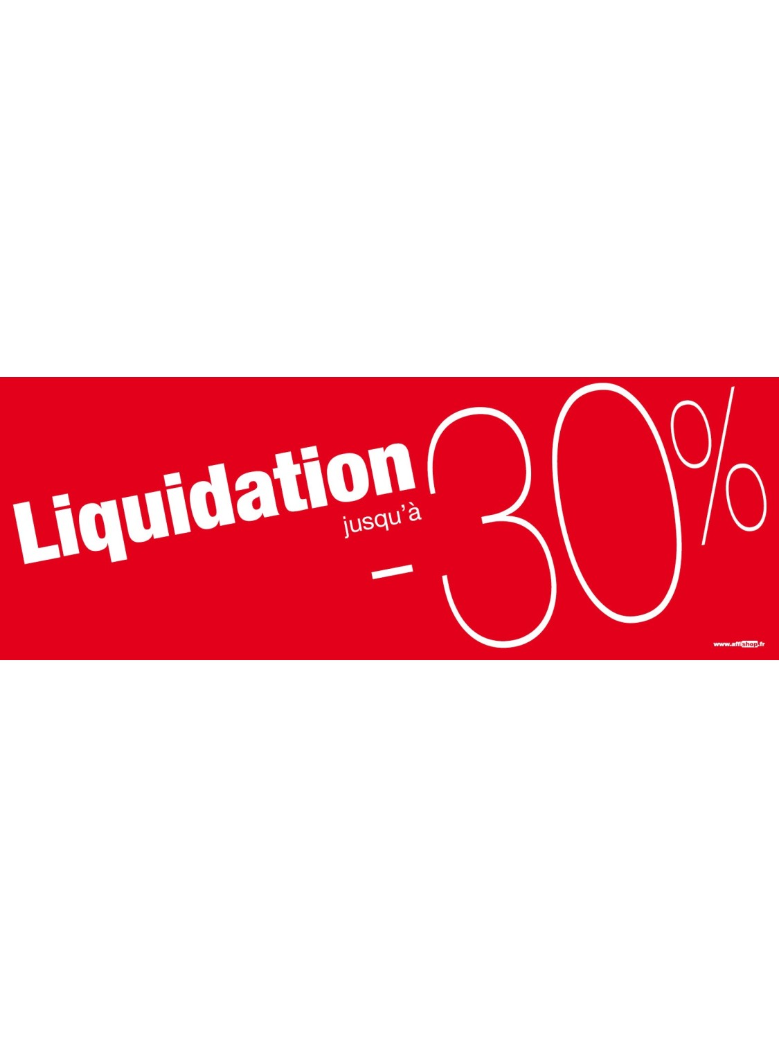 Bandeaux "liquidation -30%" rouge