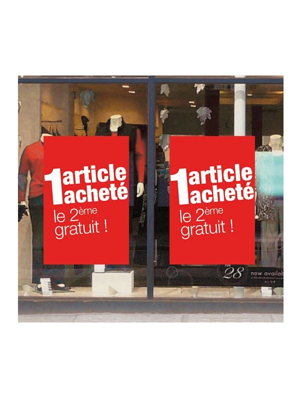 Affiche "deuxième article gratuit"