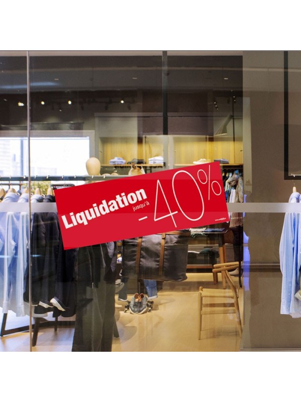 Bandeaux "liquidation -40%"