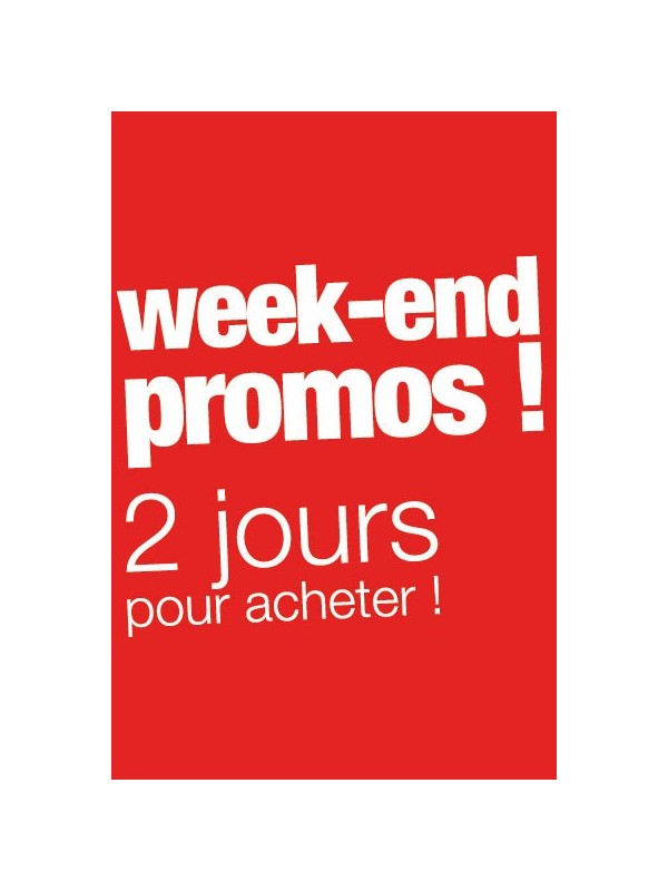Affiche "week-end promos" rouge
