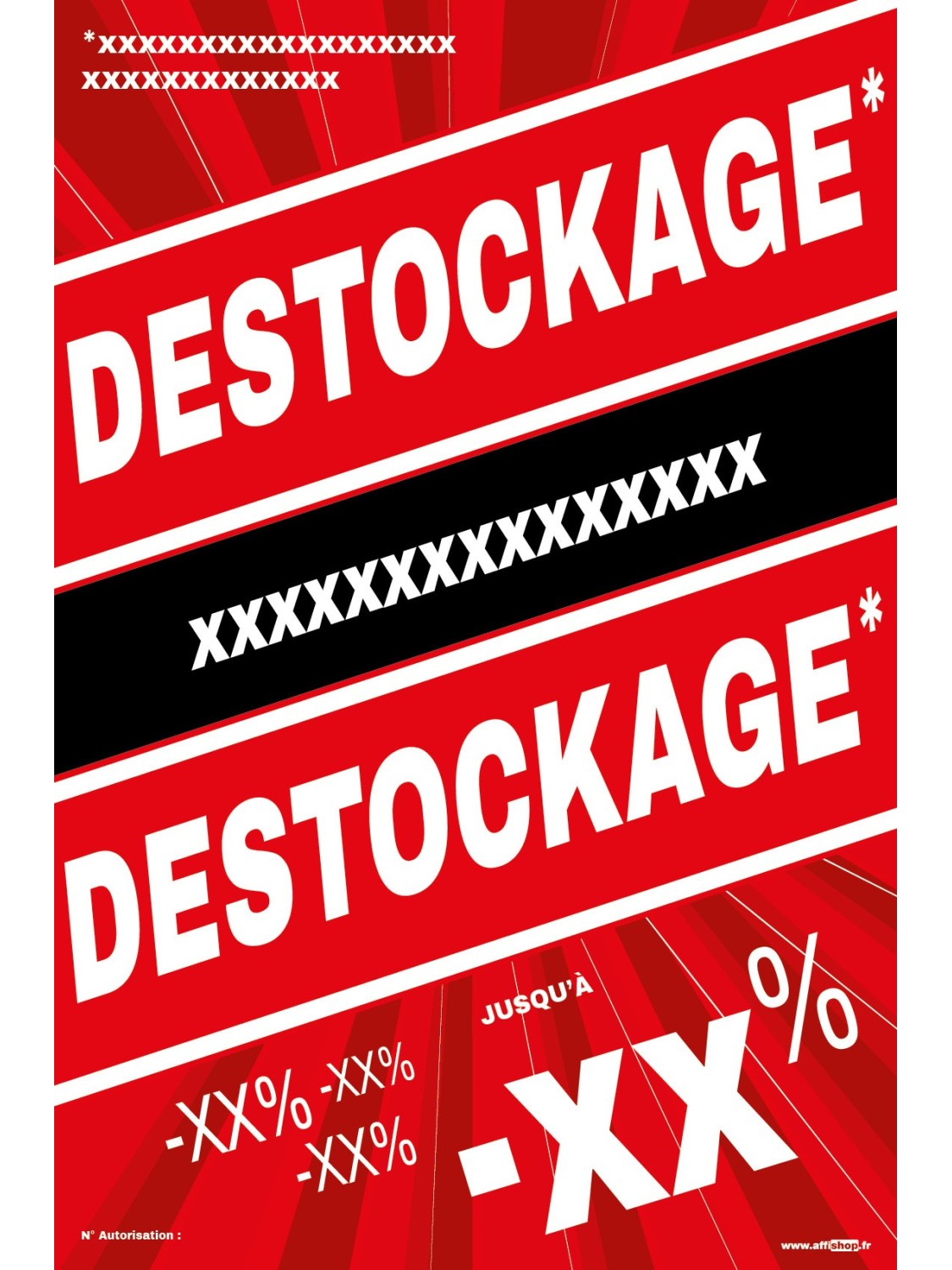 Affiche destockage personnalisable