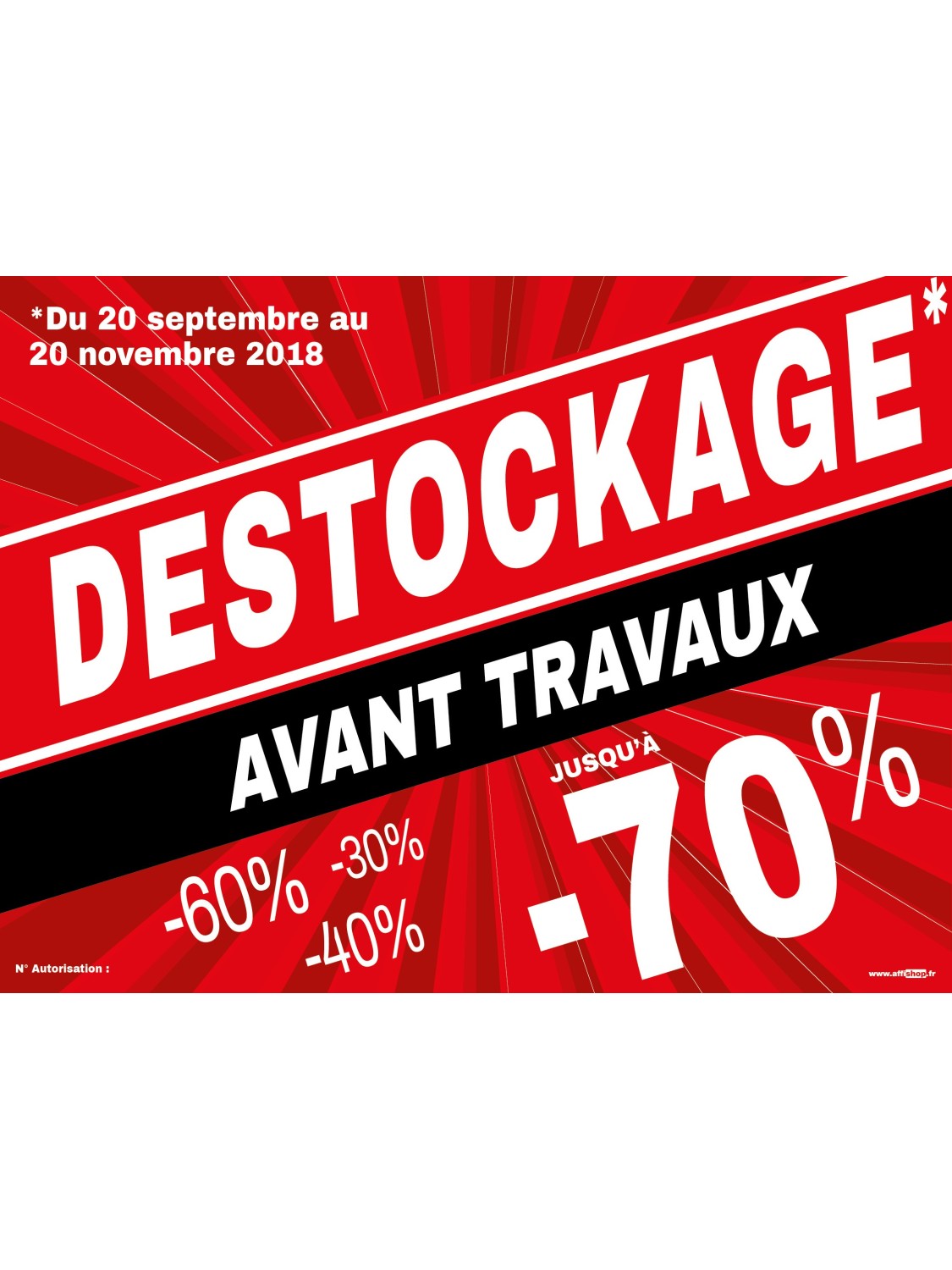 Affiche destockage personnalisable