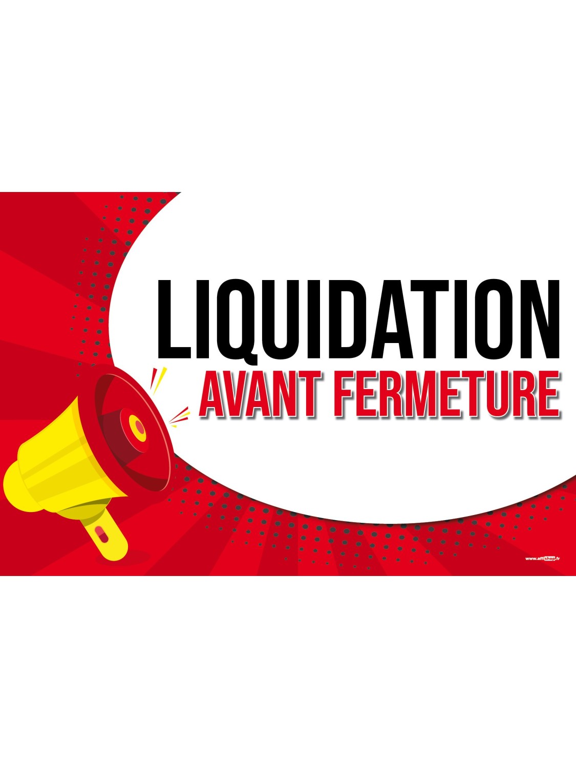 Affiche liquidation avant fermeture pop