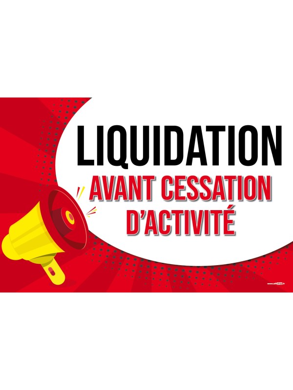 Affiche liquidation avant cessation d'activité pop