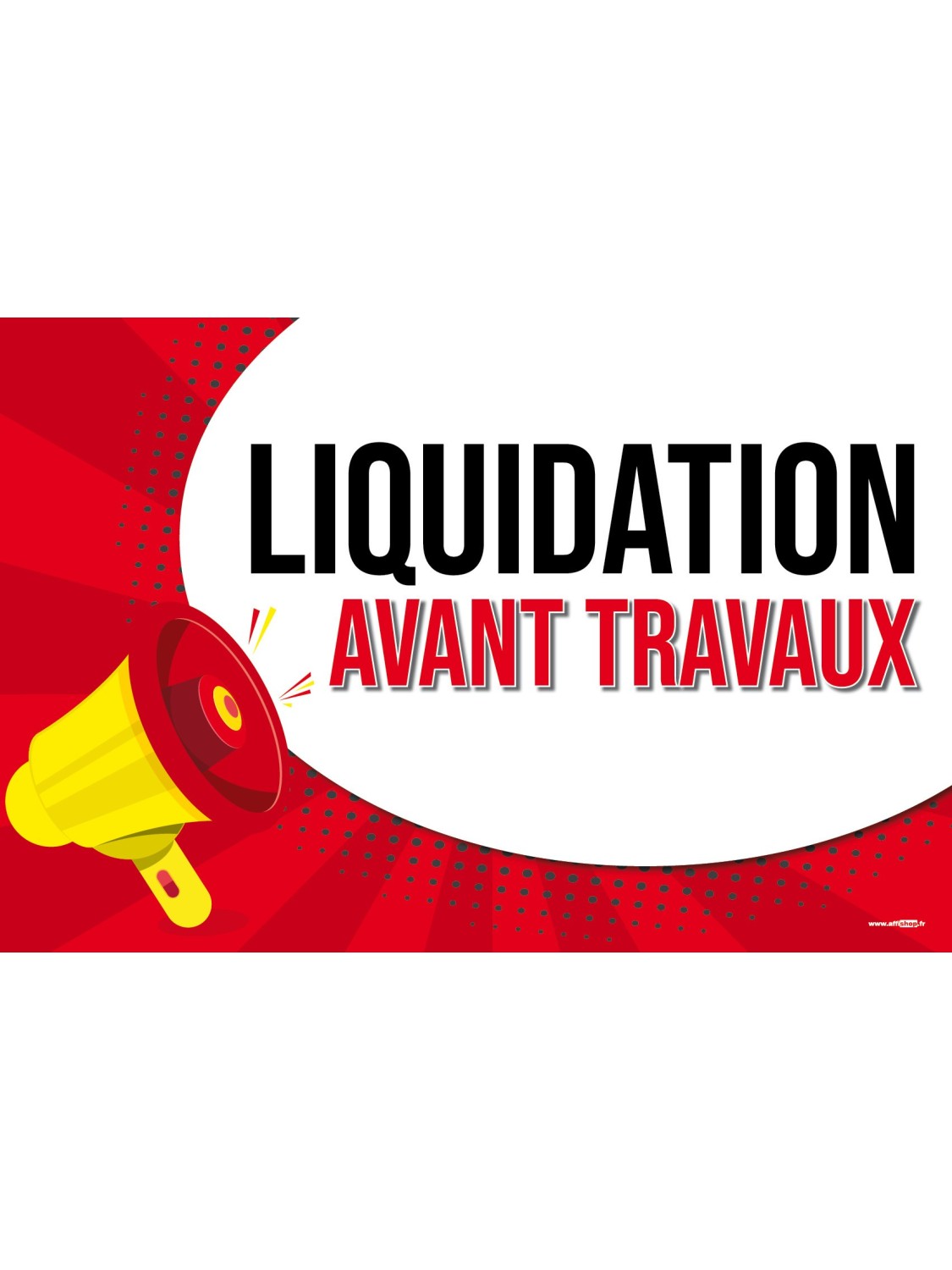 Affiche liquidation avant travaux pop