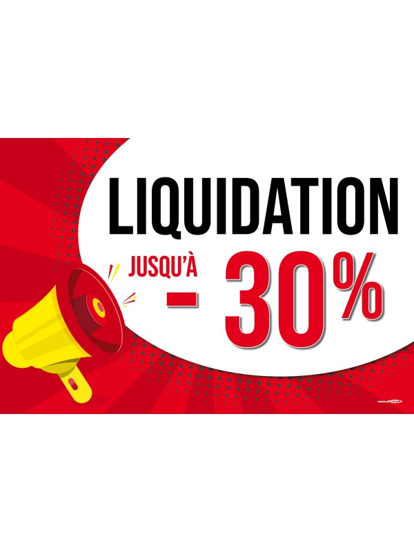 Affiche liquidation -30%