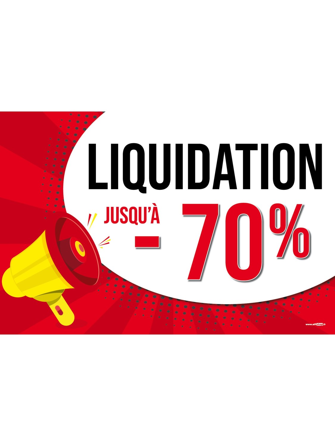 Affiche liquidation -70%