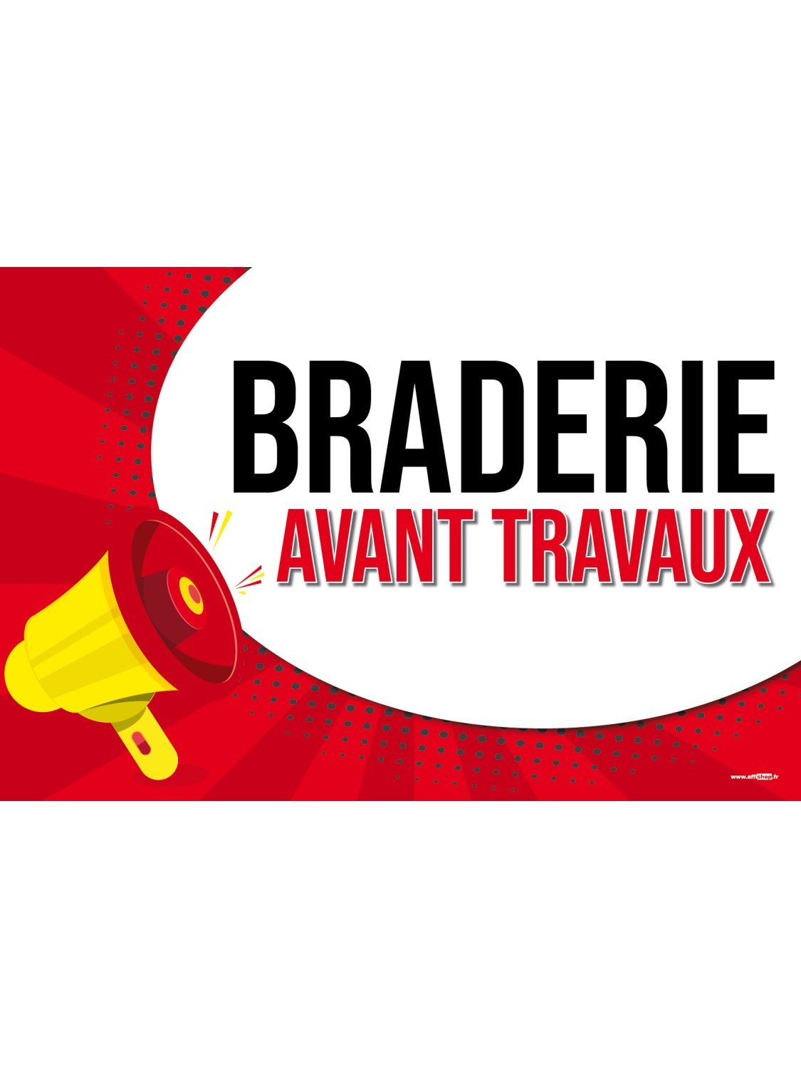 Affiche braderie avant travaux Pop Art