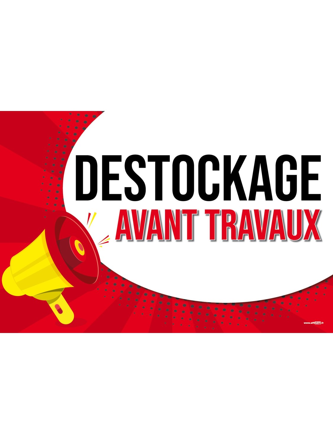 Affiche destockage avant travaux Pop Art