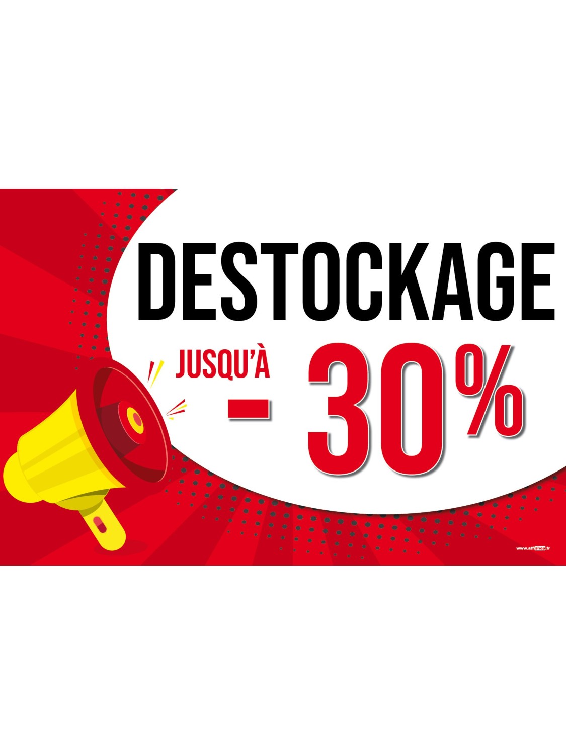 Affiche destockage -30% Pop Art