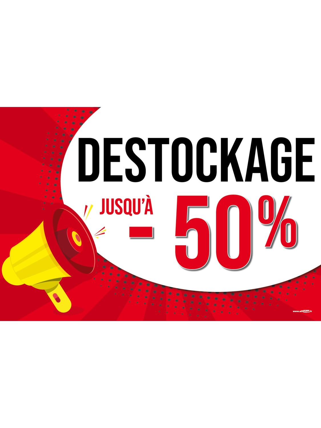 Affiche destockage -50% Pop Art