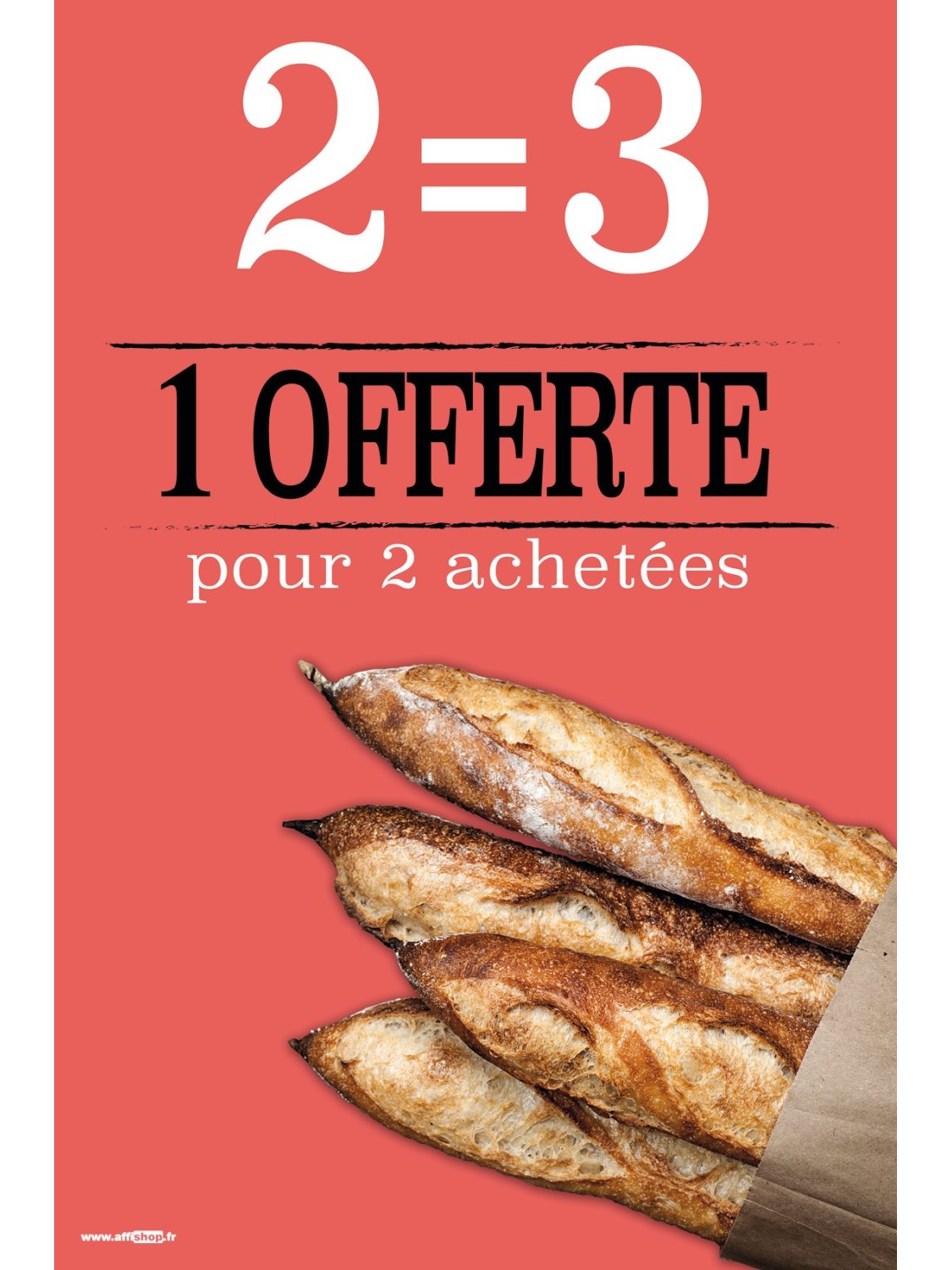 Affiche Boulangerie "3 pour 2 achetées"