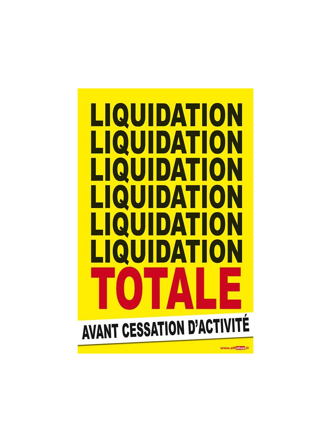 Affiche "liquidation -30%" rouge