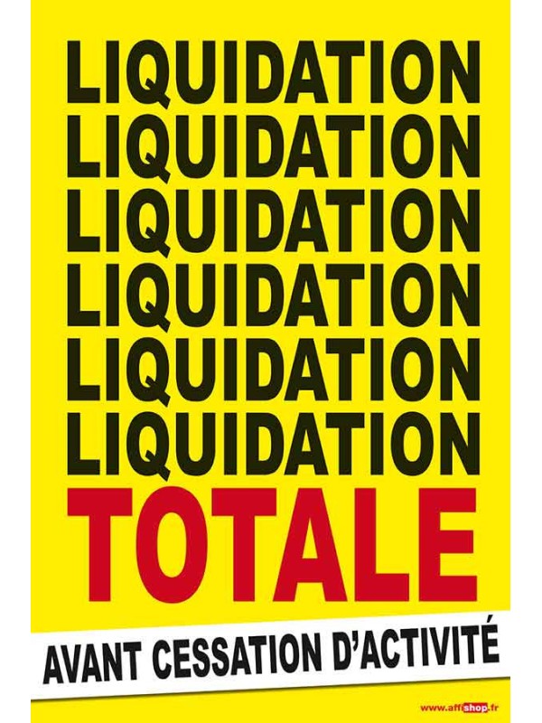 Affiche "liquidation -30%" rouge