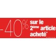 Bandeaux "-40% sur le 2ème article" rouge