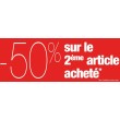 Bandeaux "-50% sur le 2ème article" rouge