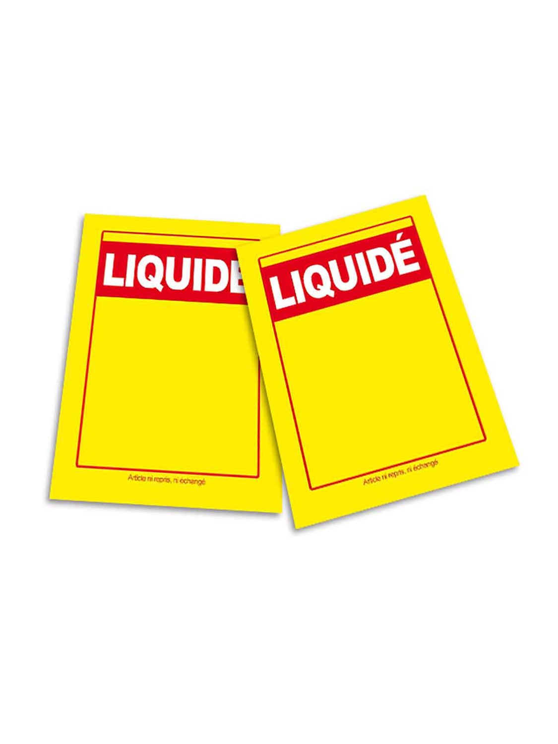 Étiquettes liquidé
