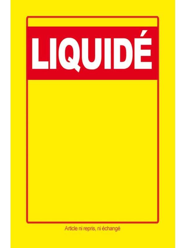 Étiquettes liquidé