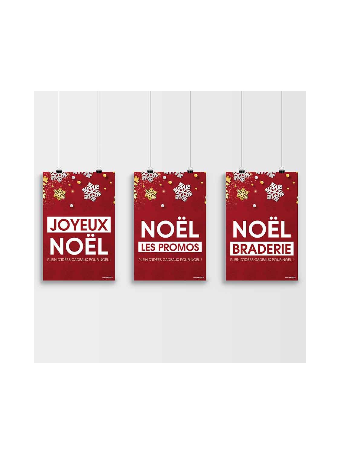 Affiche Joyeux Noël Flocons