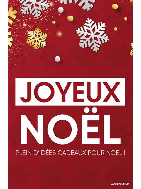 Affiche Joyeux Noël Flocons