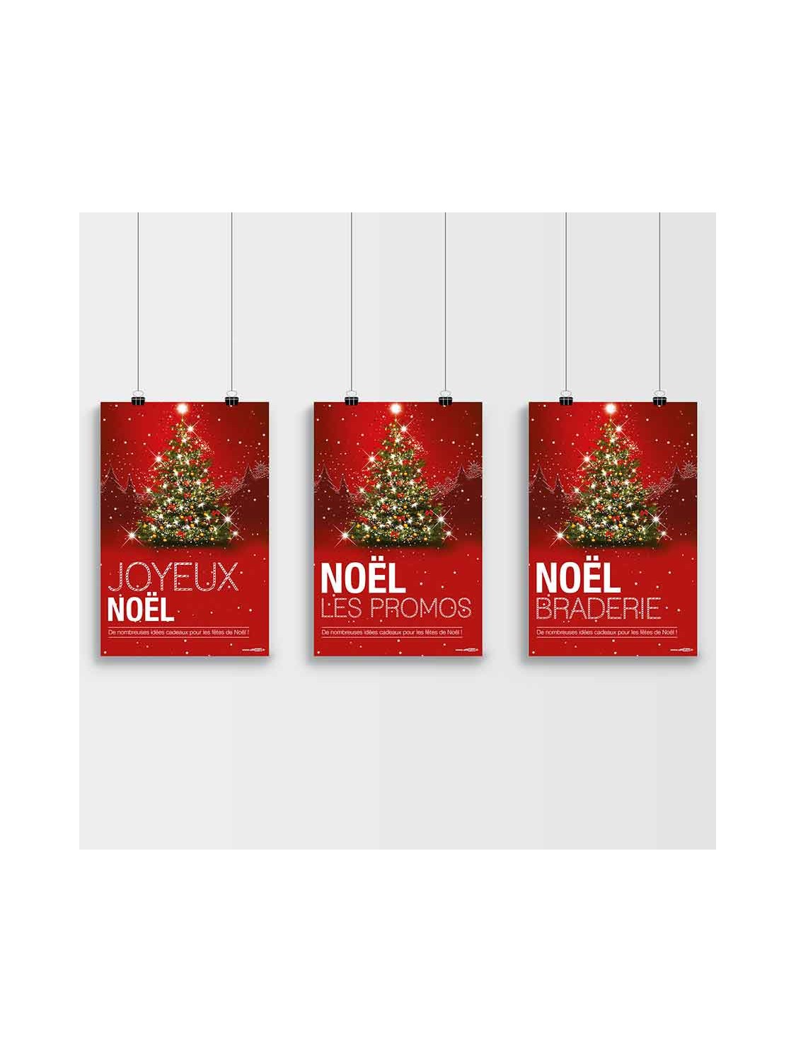 Affiche Joyeux Noël Sapin scintillant