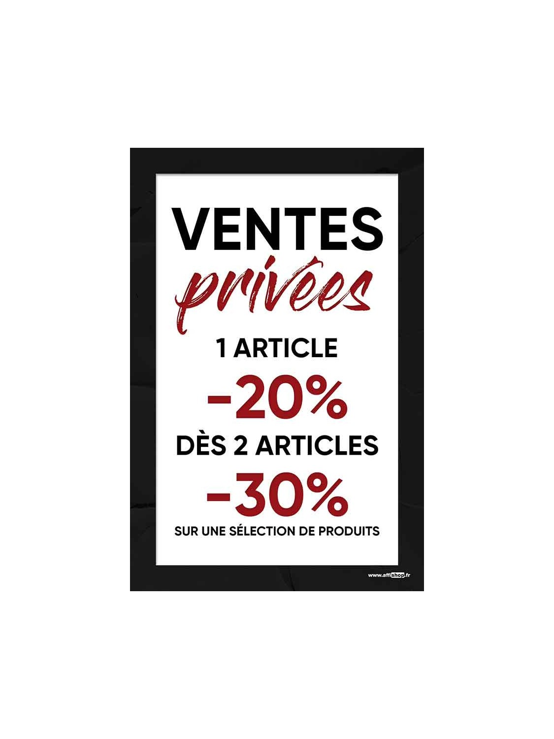 Affiche Ventes Privées % 1er et 2eme article