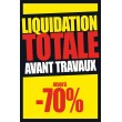 Affiche "liquidation totale avant travaux - 70%"
