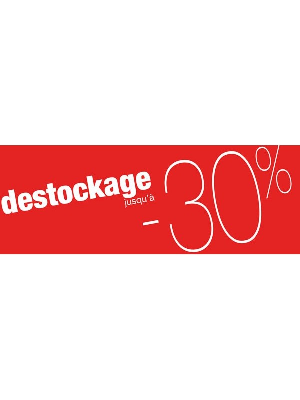 Bandeaux "destockage -30%" rouge