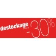 Bandeaux "destockage -30%" rouge