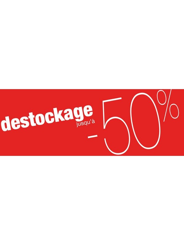 Bandeaux "destockage -50%" rouge