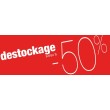 Bandeaux "destockage -50%" rouge