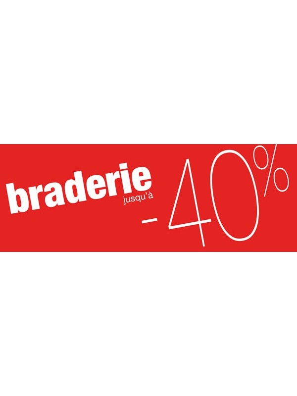 Bandeaux "braderie -40%" rouge