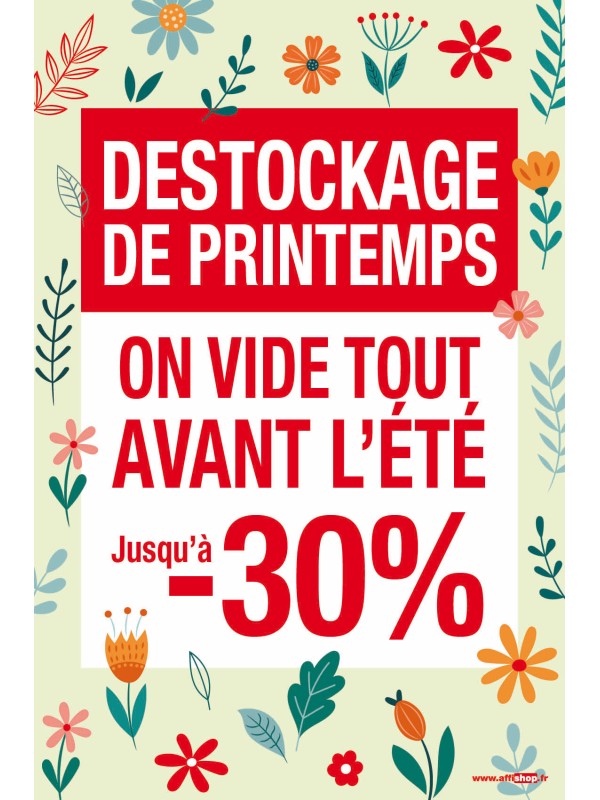 Affiche Destockage de Printemps