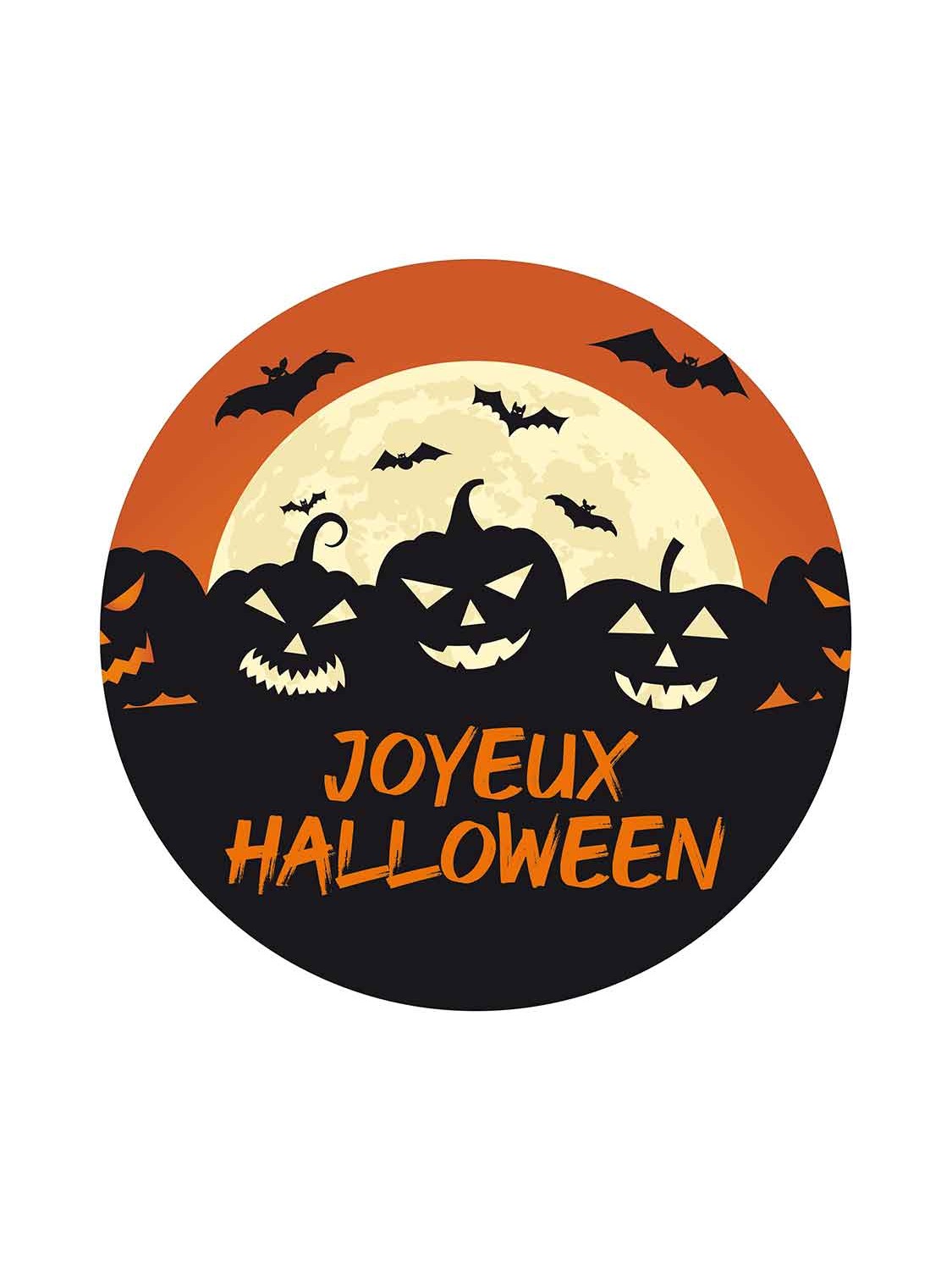 Sticker Rond Halloween Citrouilles