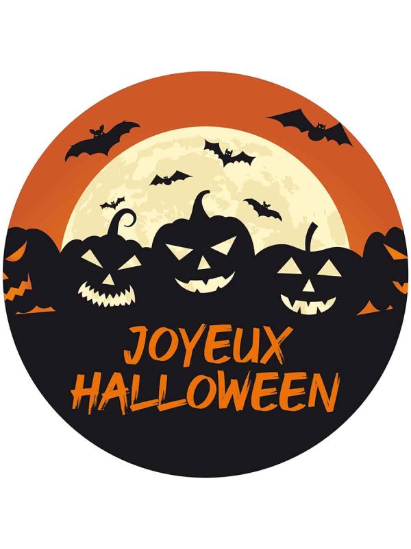 Sticker Rond Halloween Citrouilles