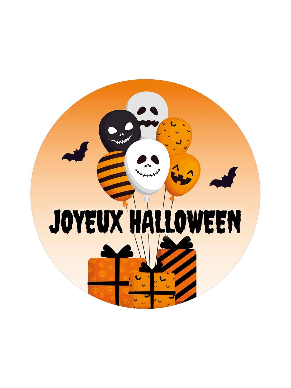 Sticker Rond Halloween Ballons