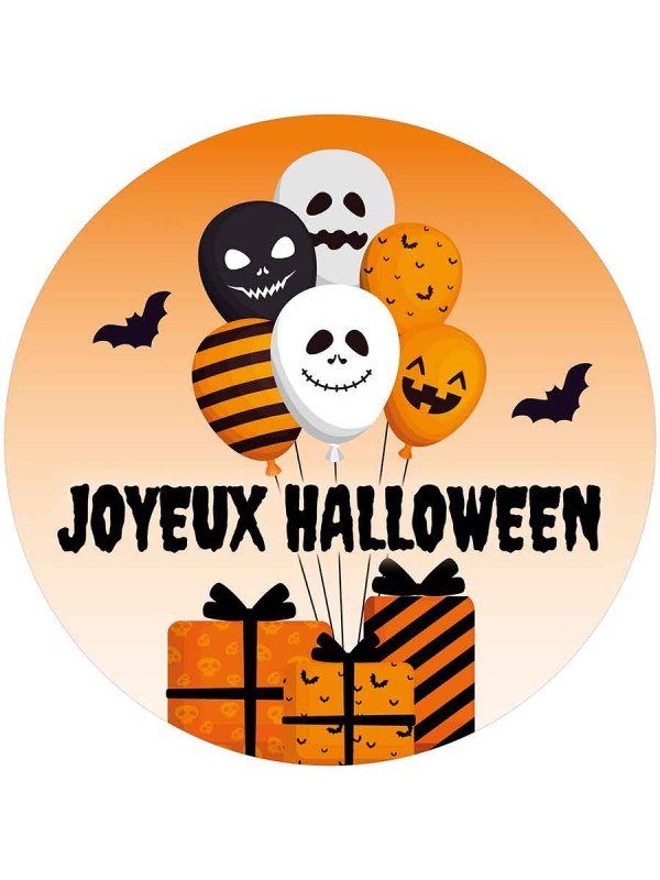 Sticker Rond Halloween Ballons