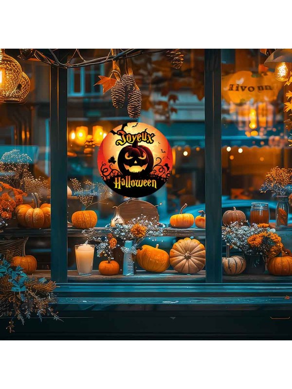 Sticker Rond Halloween Citrouille