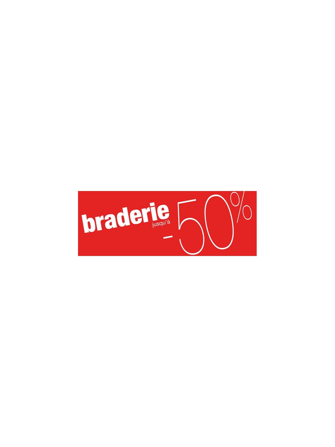 Bandeaux "braderie -50%" rouge