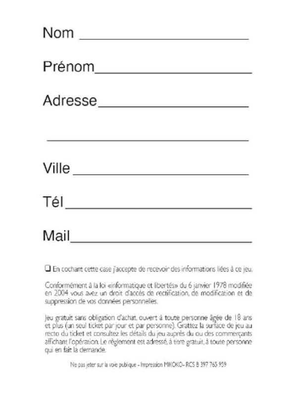 Ticket à gratter Sapin - PERDU