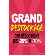 Affiche "grand destockage reductions"