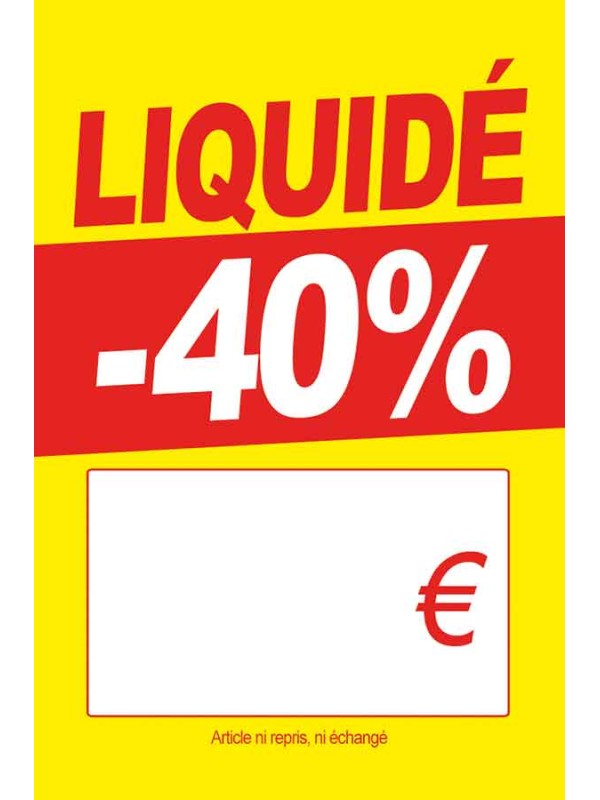 Étiquettes liquidé - DELAI STANDARD J+4