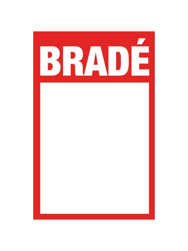 Étiquettes "bradé" style 1 rouges