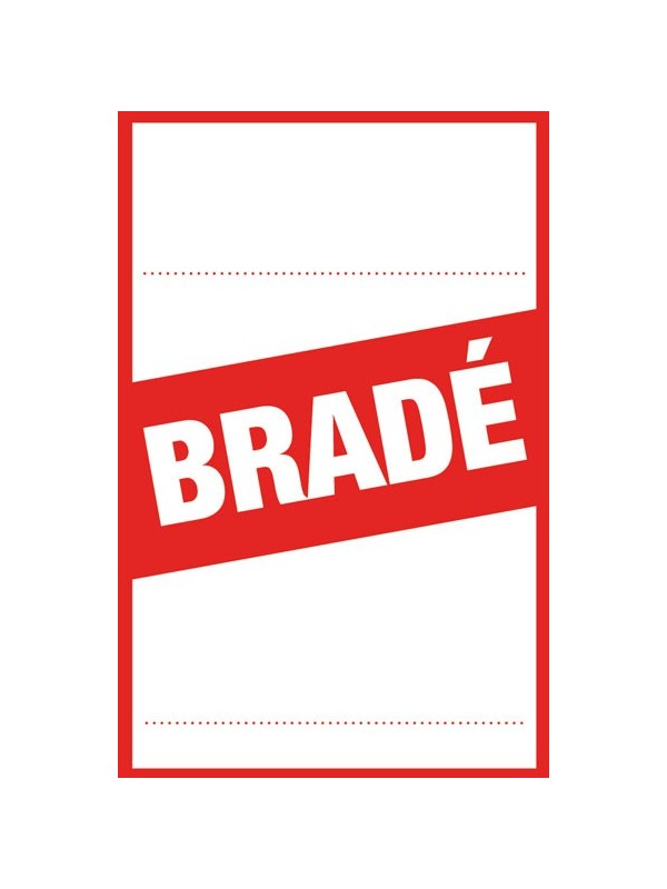 Étiquettes "bradé" style 2 rouges