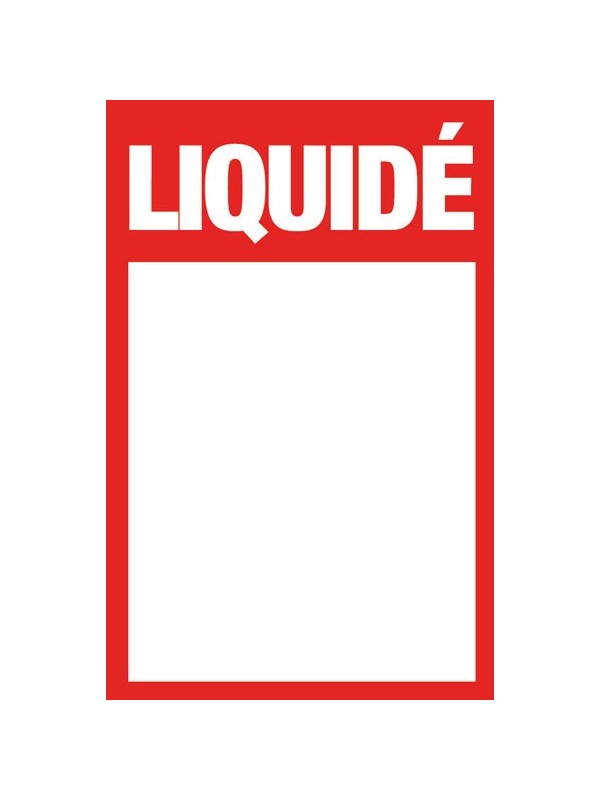Étiquettes "liquidé" style 1 rouges