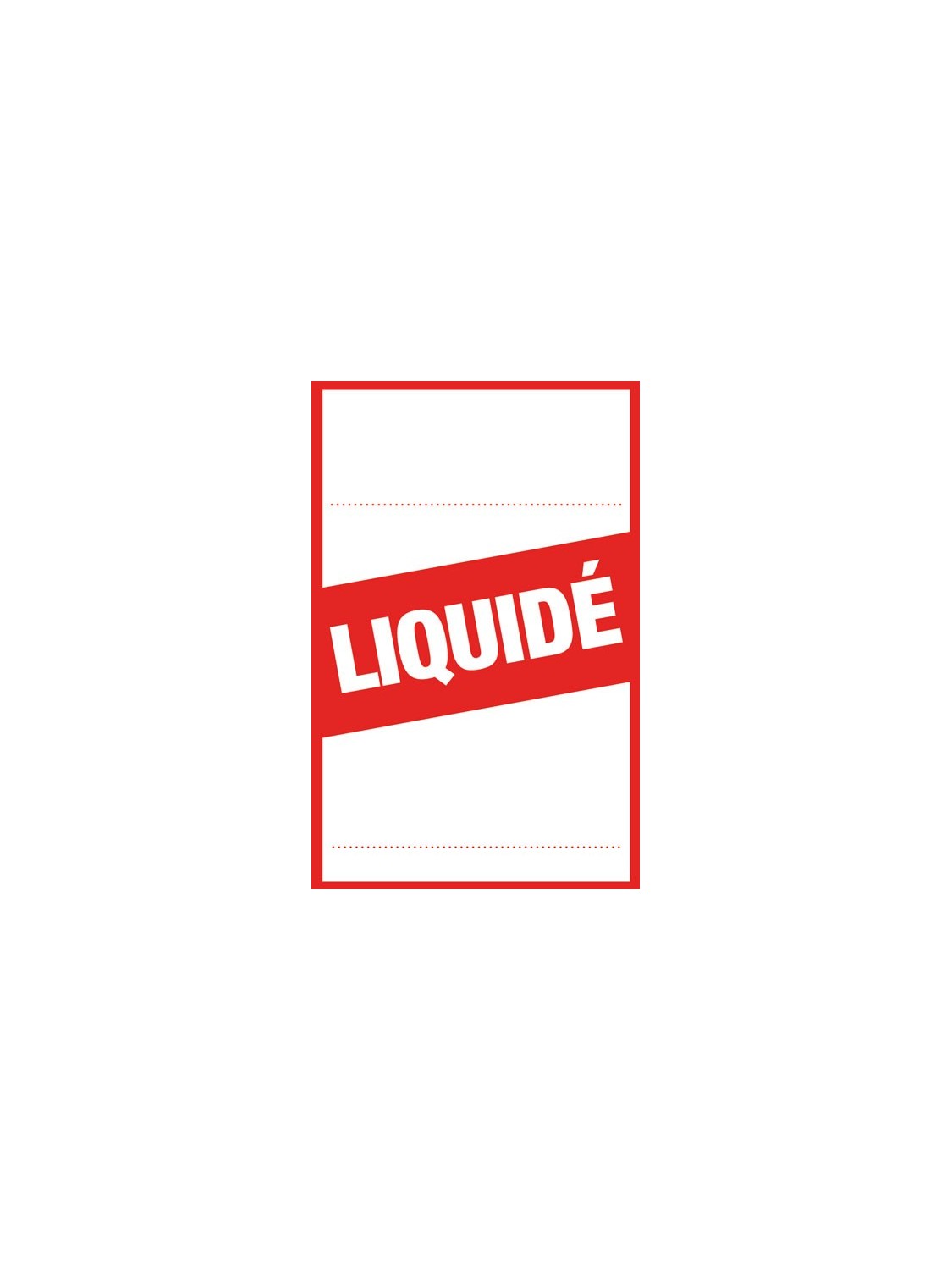 Étiquettes "liquidé" style 2 rouges